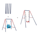 XNS067B green and blue interesting 2 in 1 baby swing mental plastic safe swing set 110lbs for W1711P208374