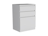 Dresser 43"H, Jewelry Box, Mirror, Single Door Cabinet, Two Drawers, White B097132972