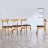 ZUN 4 The stylish and durable solid wood dining chair, small curved back, PU cushion, and beautiful W1151P154829