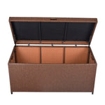 ZUN Factory Wholesale Brown 140 Gallon Rattan Patio Storage Boxes Outdoor Waterproof Garden Box For Pool W1828P151792