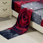 ZUN 3D Sheet set 4 Pieces Rose Love Romantic Moment Print Sheet Set with Microfiber Fabric and Filling 47040577