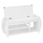 ZUN TREXM Retro Multifunctional Storage Bench with Cushion and Curved Side Panel for Entrance and Living N715P194061K