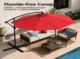 9.8FT Offset Cantilever Patio Umbrella with Crank & 8 Ribs, Easy Tilt Adjustment,UV Protection for 00476324