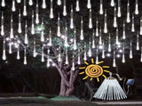 White meteor shower light, outdoor solar powered icicle light, snowflake falling rain string light, 01251433