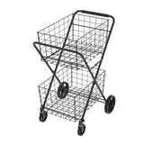 Extra Jumbo Shopping Cart,2 Layers Grocery Cart on Wheels, Foldable Utility Shopping Carts with 41132603