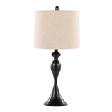 Ashland 27" Contemporary Metal Table Lamp in Oil Rubbed Bronze with Oatmeal Linen Shade from B202P224094
