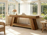 70.87" Farmhouse Console Table, 2-Tier Sofa Table with Open Storage Shelf for Entryway 33485258