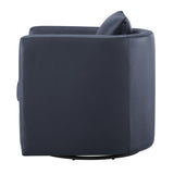 Sutton Midnight Blue Faux Leather Swivel Barrel Chair B050P322588
