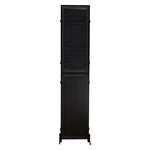 ZUN 3 Panel Room Divider 6Ft Wood Folding Privacy Screen Black Room Separator Free Standing Wall W1757122143