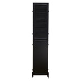 ZUN 3 Panel Room Divider 6Ft Wood Folding Privacy Screen Black Room Separator Free Standing Wall W1757122143