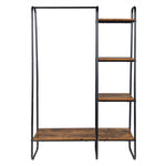 ZUN Clothes Rack with 5 Wood Shelf, Freestanding Rack,Garment Rack, Standing Metal Sturdy 50851359