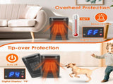 Portable Ceramic Space Heater,1500W Electric Heater with 90&degOscillation,Remote Control,12H 29240890