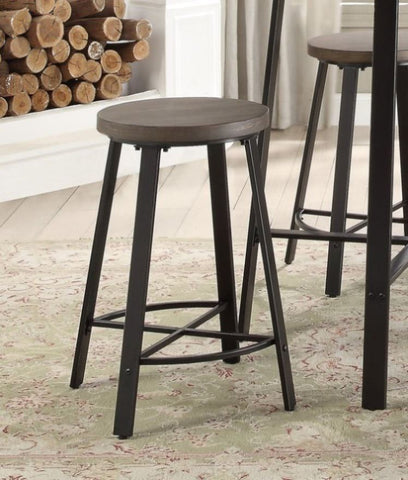 ZUN Set of 2 Counter Height Stools Gray Metal Finish Rustic Industrial Style Furniture B011P246326