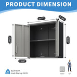 ZUN Metal Wall-Mounted Tool Storage Cabinet with Locking Door and 1 Shelf 1 Opened Drawer for Garage 10688530