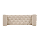 Lewis Bolster Arm Entryway Bench, Sky Neutral Beige Polyester B2719P238173