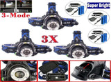 Rechargeable LED Headlamp Camping Hiking Headlamp Work Light BatteryCharger Set 01159336