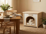 Modern Indoor Wooden Dog House with Removable Cushion Solid Cedar Pet House for Small Dogs & Cats, W3799P382209
