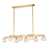 Crystal Chandelier for Dining Room, 8-Light Kitchen Chandelier Light Fixture Modern Metal Industrial W1592P251074