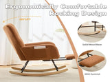 Teddy Fabric Wingback Glider Rocker & Ottoman Set, Nursery Nursing Rocking Chair with Side Storage 27827247