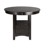 ZUN Dark Cherry Finish Counter Height 1pc Dining Table w Extension Leaf and Storage Base Traditional B01167864