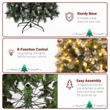 9ft Automatic Tree Structure Pointed Pencil Shape PVC Material Green Sticky White 460 Lights Warm 09512902
