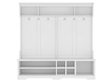 Modern Hallway Hall Tree Metal Hooks and Storage Space, Multi-Functional Entryway Coat Rack W1580P327014