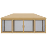 ZUN Pop Up Canopy Party Tent with Netting 10' x 20' Beige -AS （Prohibited by WalMart） 66157208