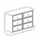 Modern Farmhouse 6-Drawer Chest of Drawers for Bedroom, Wooden Bedroom Drawer Dresser with 6 Storage 54948134