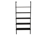 5-layer wall-mounted household steel-wood shelf, density board, iron frame, 61*30.5*182.88cm, black 64446382