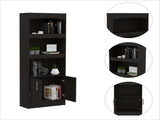 Shell Beach 1-Drawer 3-Shelf Bookcase Black Wengue B06280137