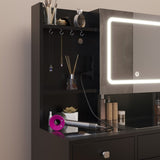 Pitted Particleboard With Triamine Coating, Tempered Glass Table Top, 5 Drawers, With Shelves, With 39652611