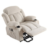Power Lift Recliner Chair with Heat and Massage Electric Fabric Recliner Chair for Elderly with Side W1521P303189