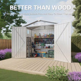 6X4 FT Metal Outdoor Storage Shed,Tool Shed with Pitched Roof Watertight with Positive Window and W3213P309060