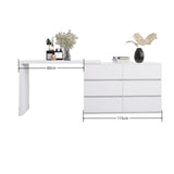 ZUN Extended Desktop 6 Drawers Chest of Drawer without Handle White Color Vanity W2139134917