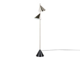 65" Contemporary Metal Floor Lamp in Plated Nickel with A Black Faux Marble Metal Base B202P224138