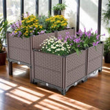 31.5x31.5x19.6in Raised Garden Beds Outdoor, Polypropylene Planter Boxes Outdoor for Vegetables, W3101P314584
