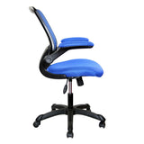 ZUN Mesh Task Office Chair with Flip Up Arms, Blue 11465606