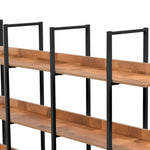 ZUN 5 Tier Bookcase Home Office Open Bookshelf, Vintage Industrial Style Shelf, MDF Board, Black Metal 95004951