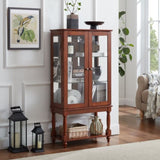 Curio Cabinet Lighted Curio Diapaly Cabinet with Open Storage Space,Solid Wood Legs and adjustable W1693P216941
