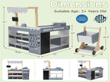 Gray Wooden Kids Supermarket Playset Vending Machine, 90.1778.74104.14cm Grocery Store Toy 33743547