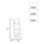 ZUN Bookcase 47" H, 3 shelves, White B097P250874