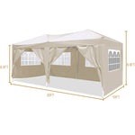 ZUN 10'x20' Folding Canopy with 6 Removable Sidewalls Outdoor Event Shelter UPF 50+ Gazebo Portable W2185P191607