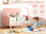 2-in-1 Kids Toy Storage Organizer with Bookshelf, 59.6940.6443.18 cm Pine Wood Toy Chest for 3 55052657