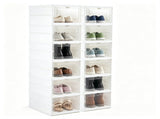 6-Tier Folding Shoe Storage Box, Tool-Free Assembly Transparent Shoe Organizer with Magnetic Door, 11153924