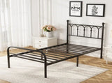 Twin Metal Platform Bed Frame with Steel Slat Support, Underbed Storage, No Box Spring Needed, Easy 91517402