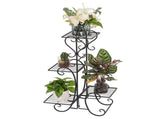 4 Potted Square Flower Metal Shelves Plant Pot Stand Decoration for Indoor Outdoor Garden Black 34517195