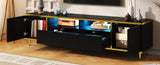 U-Can 70.9'' Modern TV Stand for TVs up to 80 Inches, Entertainment Center with 2 Shelves and LED N724P284377B