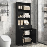 ZUN Bathroom Storage Cabinet, Cabinet with Two Doors and Drawers, Adjustable Three-layer Open N725P186645B