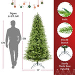 ZUN 7.5ft Artificial Christmas Tree Prelit PE&PVC With Metal Stand,550 Multi-Colour LED Lights,2286 85970873