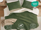 3 Pieces King/Cal King Waffle Knit Chenille Comforter Set,Olive B035P381298